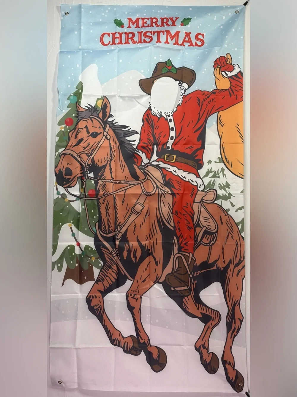 Western Cowboy Christmas Backdrop Party 6x3 FT